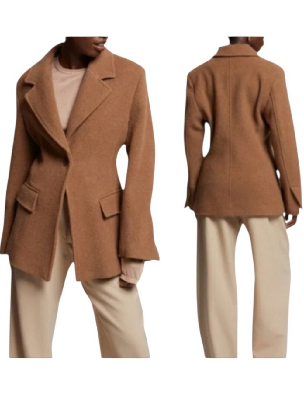 Savoir & Other Stories Topstitch Detail Blazer Wool-Mohair